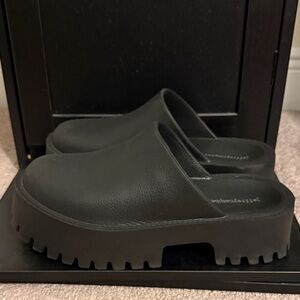 Jeffrey Campbell Black Chunky Lug Platform Mules